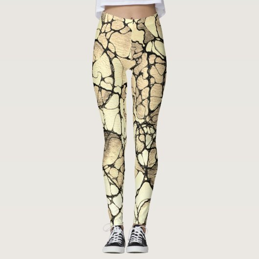 Dekoratives Doodle Muster Leggings (Voorkant)