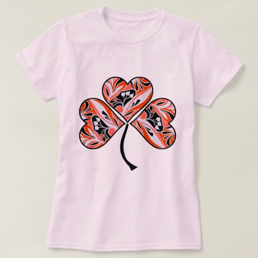 Dekoratives Kleeblatt aus Herzen T-shirt (Design voorkant)