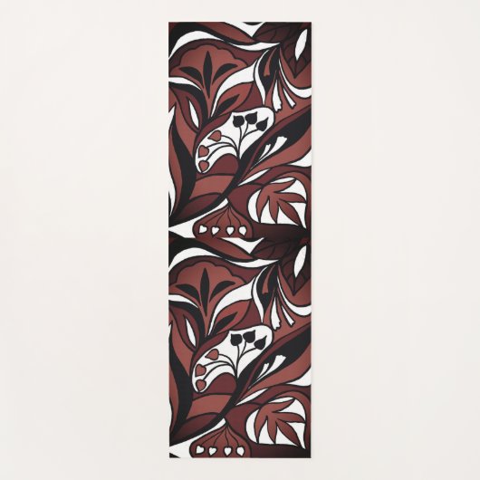 Dekoratives Muster in Schokoladenfarbe Yogamat (Voorkant)