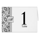 Dekplaatje voor Elegant Monogram Damask Table Plaa (Voorkant Horizontaal)