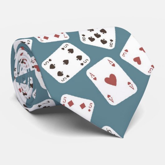 Deksel blauwe achtergrond kaarten stropdas (Opgerold)