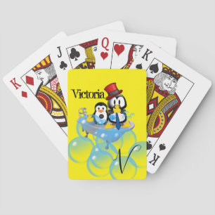 Deksel Dekken Penguin Baden Bubbles Yellow Pokerkaarten