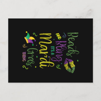 Deksel en Bling het is een Mardi Gras Thing Carniv Briefkaart