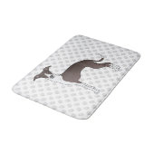 Deksel en witte Italiaanse grijnshond met parelpat Badmat (Gekanteld)