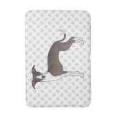 Deksel en witte Italiaanse grijnshond met parelpat Badmat (Voorkant Verticaal)