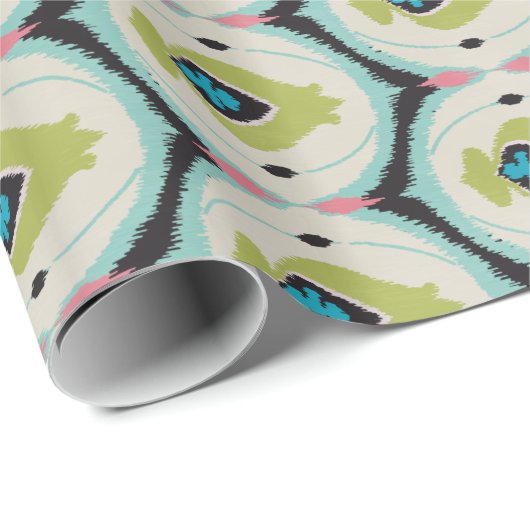 Deksel kleurrijke roze groene ikkerribpatronen cadeaupapier (Rol Hoek)