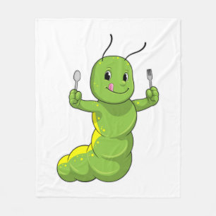 Deksel met spoon en vork fleece deken