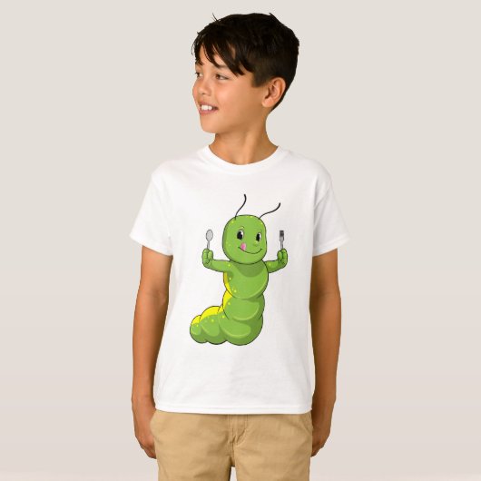 Deksel met spoon en vork t-shirt (Voorkant volledig)
