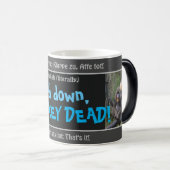 Deksel omlaag, aap dood - gekke vertaald Duits! Magische Mok (Voorkant rechts)