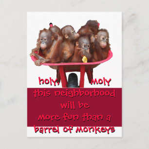 Deksel van apen Verplaatsingsverandering Aankondigingskaart