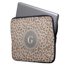 Deksel van de kleurrijke oranje katheter monogram laptop sleeve