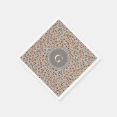 Deksel van de kleurrijke oranje katheter monogram servet (Hoek)