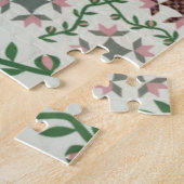 Deksel van de quilt in roze en groen legpuzzel (Zijkant)