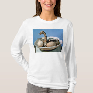 Deksel van een broodrooster met een vogel t-shirt