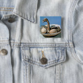 Deksel van een broodrooster met een vogel vierkante button 5,1 cm (In situ)