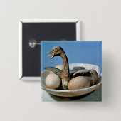 Deksel van een broodrooster met een vogel vierkante button 5,1 cm (Voorkant /achterkant)