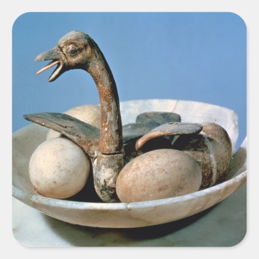 Deksel van een broodrooster met een vogel vierkante sticker (Voorkant)