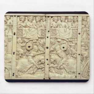 Deksel van een kast waarin een toernooi wordt afge muismat