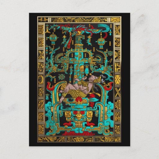 Deksel van Grote Graf van Pakal - Palenque Astrona Briefkaart (Voorkant)