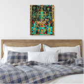 Deksel van Grote Graf van Pakal - Palenque Astrona Canvas Afdruk (Insitu (Slaapkamer))