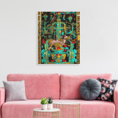 Deksel van Grote Graf van Pakal - Palenque Astrona Canvas Afdruk (Insitu (Woonkamer))