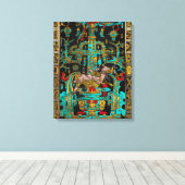 Deksel van Grote Graf van Pakal - Palenque Astrona Canvas Afdruk (Insitu (Houten vloer))