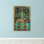 Deksel van Grote Graf van Pakal - Palenque Astrona Canvas Afdruk (Insitu (Houten vloer))