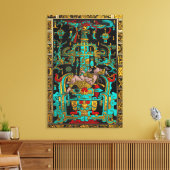 Deksel van Grote Graf van Pakal - Palenque Astrona Canvas Afdruk (Insitu (Woonkamer))