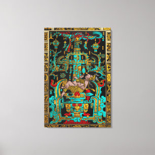 Deksel van Grote Graf van Pakal - Palenque Astrona Canvas Afdruk