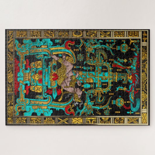 Deksel van Grote Graf van Pakal - Palenque Astrona Legpuzzel (Horizontaal)