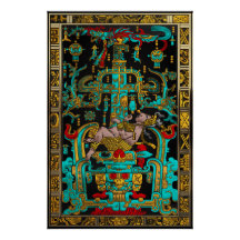 Deksel van Grote Graf van Pakal - Palenque Astrona