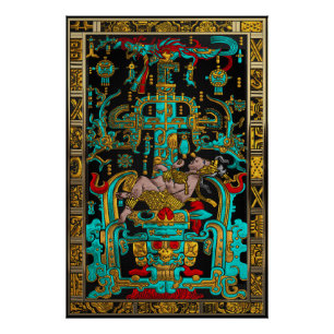 Deksel van Grote Graf van Pakal - Palenque Astrona Perfect Poster