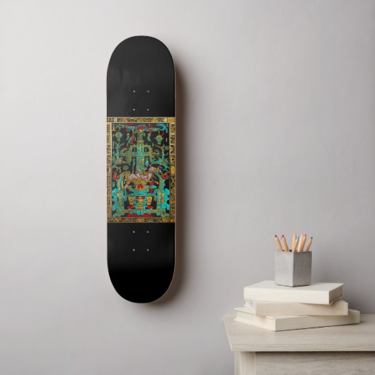 Deksel van Grote Graf van Pakal - Palenque Astrona Persoonlijk Skateboard (Muurkunst)
