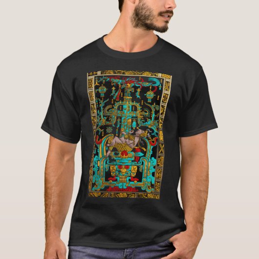 Deksel van het grote graf van Pakal - Palenque Ast T-shirt (Voorkant)