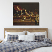 Deksel van juwelen op tafel canvas afdruk (Insitu (Slaapkamer))