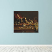 Deksel van juwelen op tafel canvas afdruk (Insitu (Houten vloer))