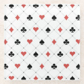 Deksel van kaartenpatroon glazen onderzetter (Voorkant)