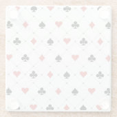 Deksel van kaartenpatroon glazen onderzetter (Achterkant)