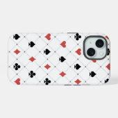 Deksel van kaartenpatroon iPhone 15 case (Achterkant horizontaal)