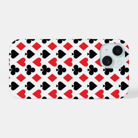 Deksel van kaartenpatroon iPhone 15 case (Achterkant horizontaal)