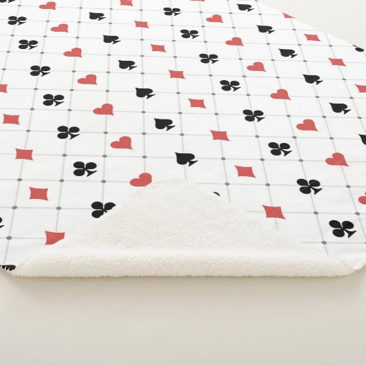 Deksel van kaartenpatroon sherpa deken (3/4)