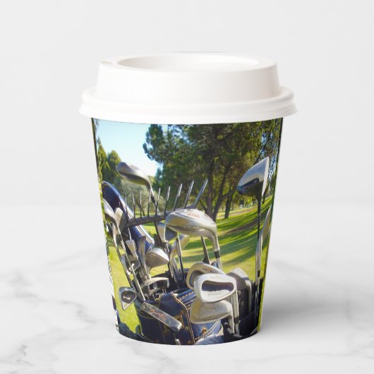 Deksel vol Golfclusters, papierbekertjes Papieren Bekers (Achterkant)
