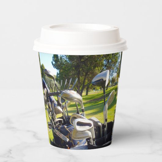 Deksel vol Golfclusters, papierbekertjes Papieren Bekers (Voorkant)