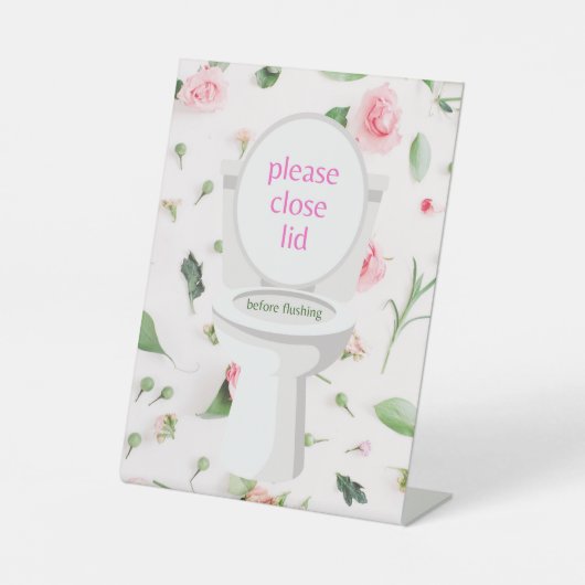 Deksel vóór flushing - Zelfstandige teken Reclamebord Met Voetstuk (Voorkant)