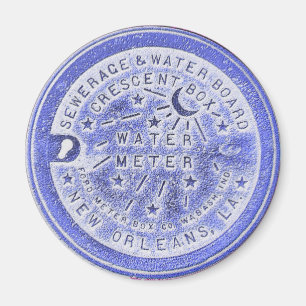 Deksel watermeter in blauw magneet