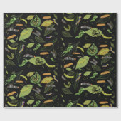 Dekselaar en bladeren, prachtige tuinkunst cadeaupapier (Vlak)