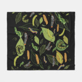 Dekselaar en bladeren, prachtige tuinkunst fleece deken (Voorkant (Horizontaal))