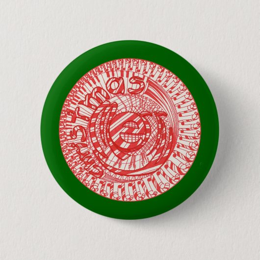 Dekselknopen met snoepjes voor de kerstbal ronde button 5,7 cm (Voorkant)
