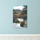 Dekte brug aan de Flume in Winter Canvas Afdruk (Insitu (Houten vloer))