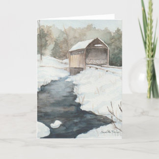 Dekte brug in sneeuw Art Note Kaart